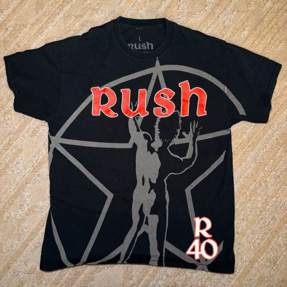 Rush R40 Tour 2015 Concert T Shirt Black Men’s L 40 Years